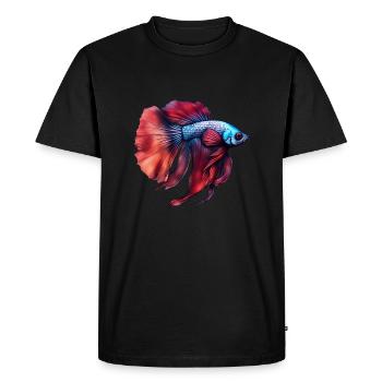 Siamese betta fish - Men's Premium Organic T-Shirt - black - Front - Nico (187cm)