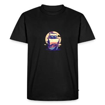 Vibe Voyage - Men's Premium Organic T-Shirt - black - Front - Nico (187cm)
