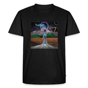 Skater Girl Pop Art Collage - T-shirt Premium bio Homme - noir - Devant - Nico (187cm)