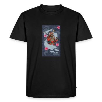 Samouraï en fumée - T-shirt Premium bio Homme - noir - Devant - Nico (187cm)