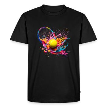 Un match de tennis se compose de plusieurs sets - T-shirt Premium bio Homme - noir - Devant - Nico (187cm)