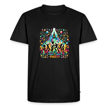 Danse et musique : Art de l’ambiance festive - T-shirt Premium bio Homme - noir - Devant - Nico (187cm)