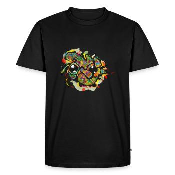 Funky Eyes - art abstrait - couleurs funky - T-shirt Premium bio Homme - noir - Devant - Nico (187cm)