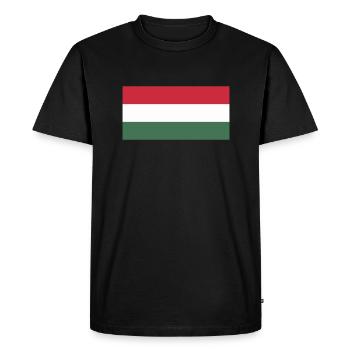 Hungary flag / Drapeau Hongrie - Men's Premium Organic T-Shirt - black - Front - Nico (187cm)
