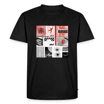 #3 NOIR, BLANC ET ROUGE - T-shirt Premium bio Homme - noir - Devant - Nico (187cm)