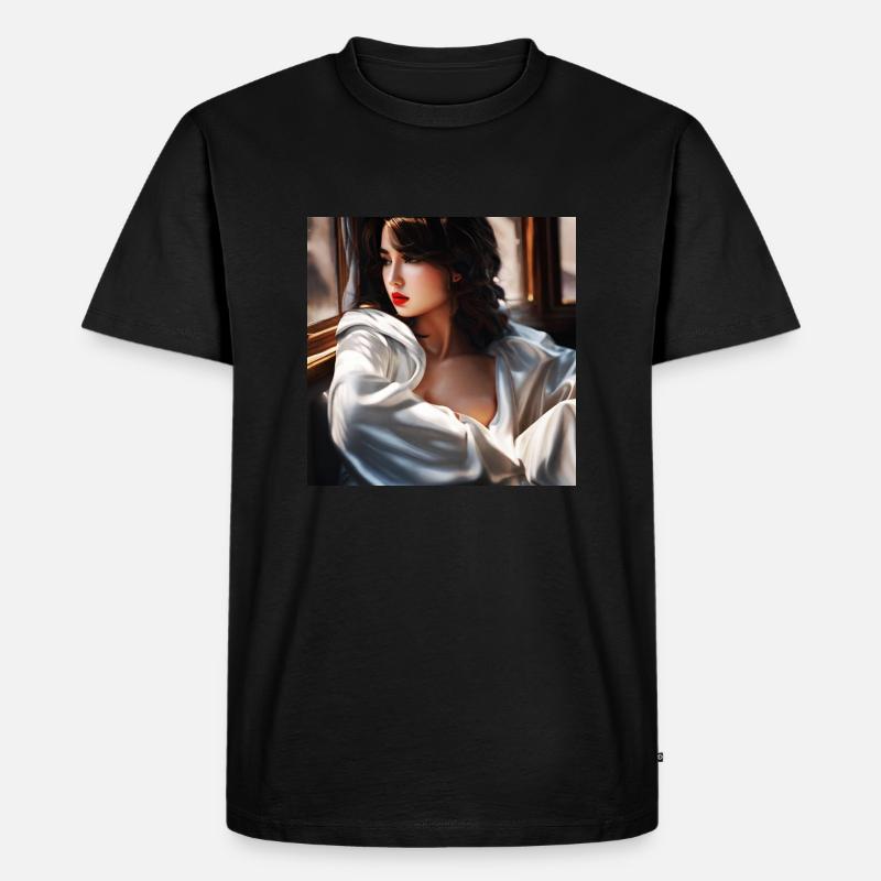 Dame - Männer Premium Bio T-Shirt - Schwarz