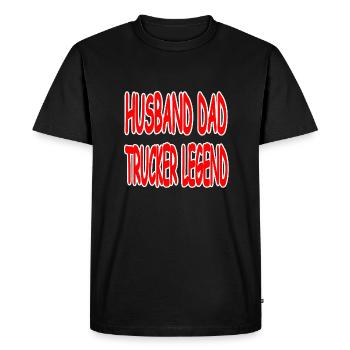 Trucker - Men's Premium Organic T-Shirt - black - Front - Nico (187cm)