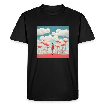 Fantaisie céleste : un voyage inspiré de Kuma à Silve - T-shirt Premium bio Homme - noir - Devant - Nico (187cm)