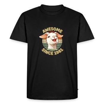 awesome Since 1981 - Humor Birthday Gift 1981 - Men's Premium Organic T-Shirt - black - Front - Nico (187cm)