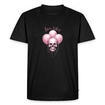 Love Vibes Valentine's Day Love February 14 Gothic - Men's Premium Organic T-Shirt - black - Front - Nico (187cm)