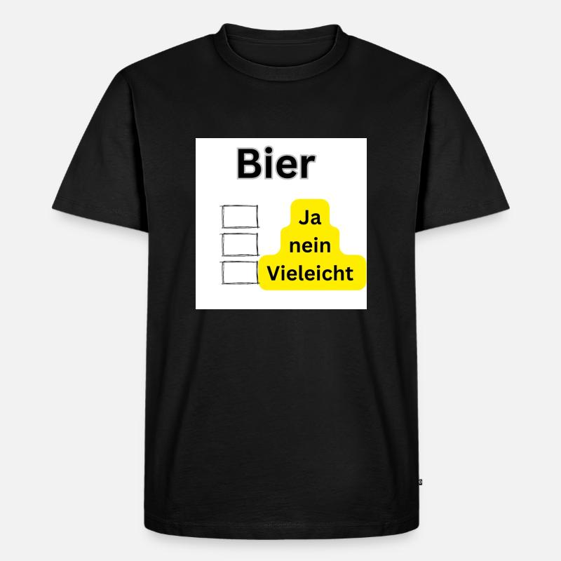Bier - Männer Premium Bio T-Shirt - Schwarz