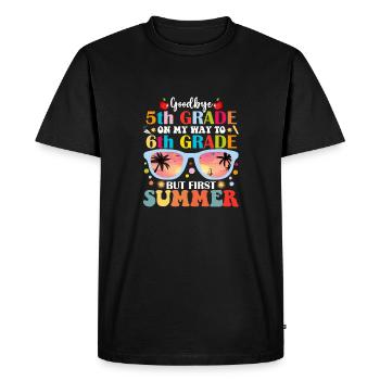 Goodbye 5th Grade Hello 6th Grade But First Summer - Men's Premium Organic T-Shirt - black - Front - Nico (187cm)