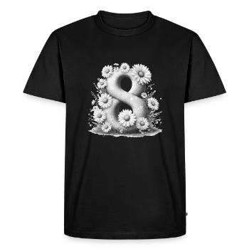 N ° 8 eit numérique fond numéro vecteur signe tal - T-shirt Premium bio Homme - noir - Devant - Nico (187cm)