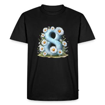 N ° 8 eit numérique fond numéro vecteur signe tal - T-shirt Premium bio Homme - noir - Devant - Nico (187cm)