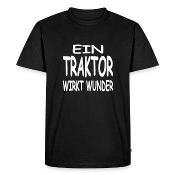 Tractor - Men's Premium Organic T-Shirt - black - Front - Nico (187cm)