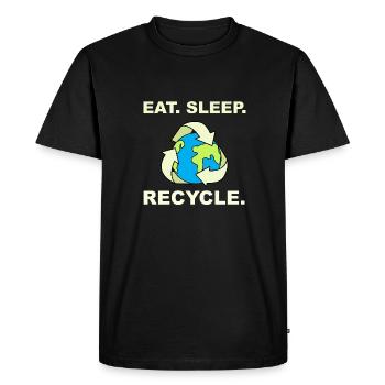 Eat Sleep Recycle Save Planet Earth Climate Change - Men's Premium Organic T-Shirt - black - Front - Nico (187cm)