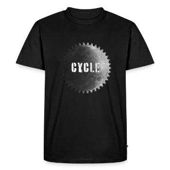 Balade à vélo sur la Lune - T-shirt Premium bio Homme - noir - Devant - Nico (187cm)