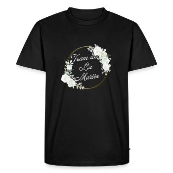 The Bride Team White Flower - Matching tshirt - Men's Premium Organic T-Shirt - black - Front - Nico (187cm)
