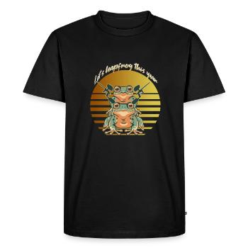 Sautons cette année, Paintball Tecnique - T-shirt Premium bio Homme - noir - Devant - Nico (187cm)