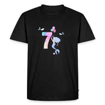 7e anniversaire sirène - T-shirt Premium bio Homme - noir - Devant - Nico (187cm)