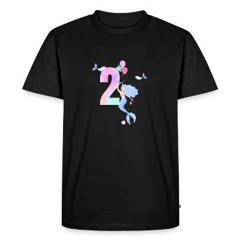 2e anniversaire sirène - T-shirt Premium bio Homme - noir - Devant - Nico (187cm)