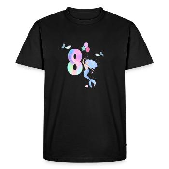8e anniversaire sirène - T-shirt Premium bio Homme - noir - Devant - Nico (187cm)