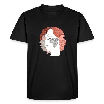 Les trois femmes n°2 - T-shirt Premium bio Homme - noir - Devant - Nico (187cm)