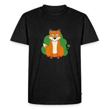 Éclaboussure de renard de dessin animé - T-shirt Premium bio Homme - noir - Devant - Nico (187cm)