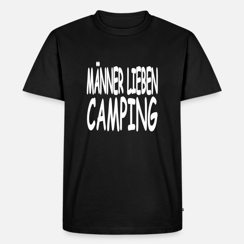 Camping - Männer Premium Bio T-Shirt - Schwarz