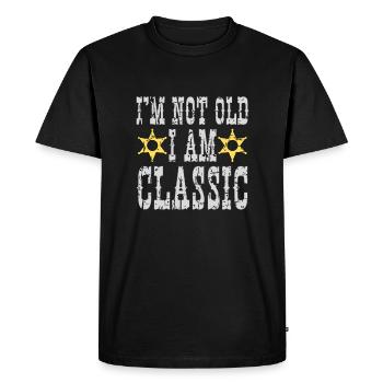 Je ne suis pas vieux, je suis un classique - T-shirt Premium bio Homme - noir - Devant - Nico (187cm)