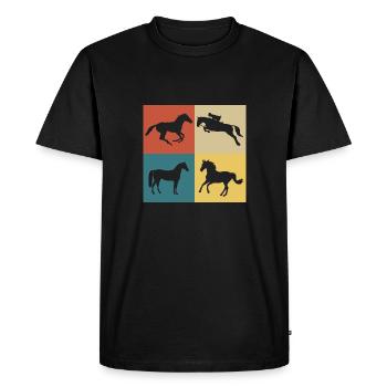 Retro Vintage Horse - Men's Premium Organic T-Shirt - black - Front - Nico (187cm)