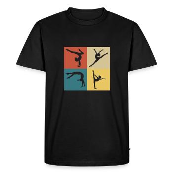 Retro Vintage Gymnastics - Men's Premium Organic T-Shirt - black - Front - Nico (187cm)