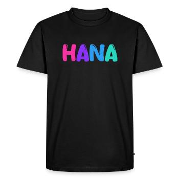 Nom - Hana - T-shirt Premium bio Homme - noir - Devant - Nico (187cm)
