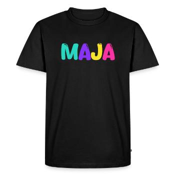 Nom - Maja - T-shirt Premium bio Homme - noir - Devant - Nico (187cm)