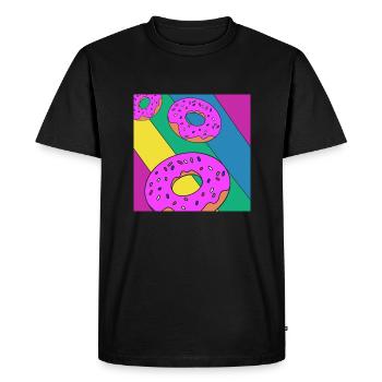 Donut - T-shirt Premium bio Homme - noir - Devant - Nico (187cm)