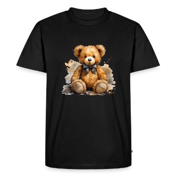 Plush bears are childhood memories - Men's Premium Organic T-Shirt - black - Front - Nico (187cm)