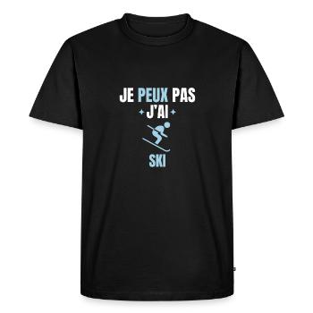 je peux pas j'ai ski - T-shirt Premium bio Homme - noir - Devant - Nico (187cm)
