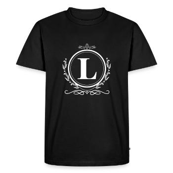 lettre l décoration - T-shirt Premium bio Homme - noir - Devant - Nico (187cm)