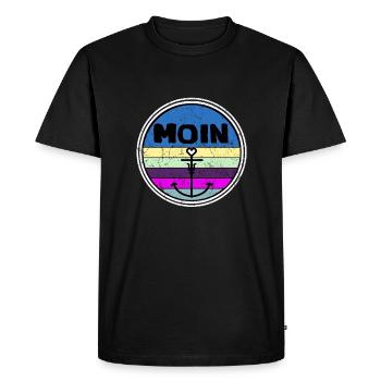 Moin Anker Vintage rétro en détresse Nord - T-shirt Premium bio Homme - noir - Devant - Nico (187cm)
