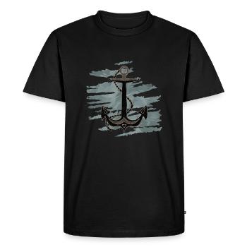 Ancre - T-shirt Premium bio Homme - noir - Devant - Nico (187cm)