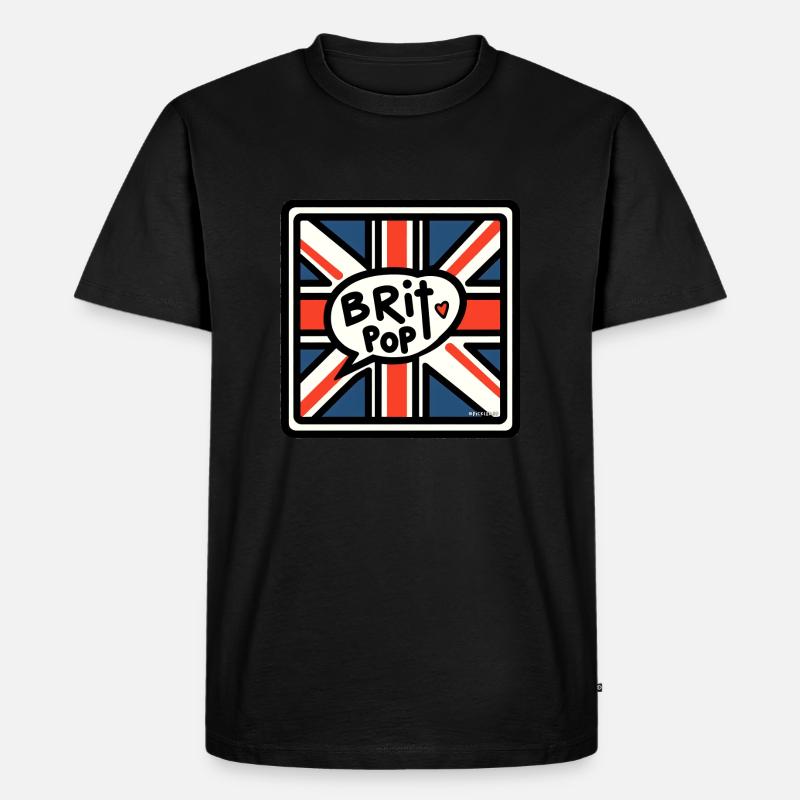 Brit Pop - Union Jack - Männer Premium Bio T-Shirt - Schwarz