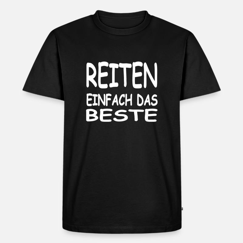 Reiten - Männer Premium Bio T-Shirt - Schwarz
