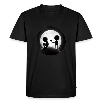 Together instead of lonely - Men's Premium Organic T-Shirt - black - Front - Nico (187cm)