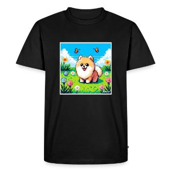 Pixel Pom - Men's Premium Organic T-Shirt - black - Front - Nico (187cm)