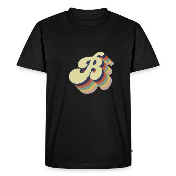 Retro Letter B - Men's Premium Organic T-Shirt - black - Front - Nico (187cm)