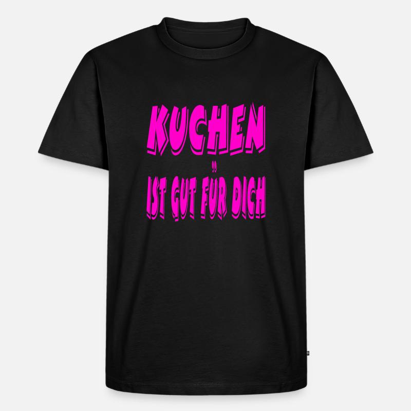 Kuchen - Männer Premium Bio T-Shirt - Schwarz