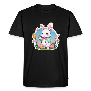 Easter bunny walking in the spring sun - Men's Premium Organic T-Shirt - black - Front - Nico (187cm)