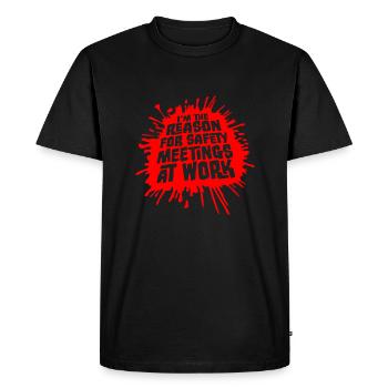 C’est drôle que je sois la raison des réunions de sécurité au travail - T-shirt Premium bio Homme - noir - Devant - Nico (187cm)