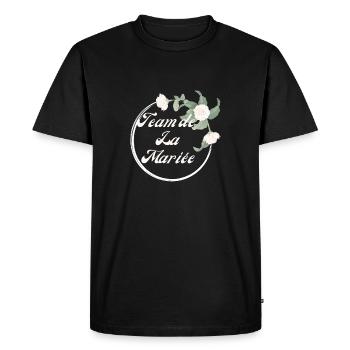 Team de La mariée floral blanche-idée cadeau Evjf - T-shirt Premium bio Homme - noir - Devant - Nico (187cm)