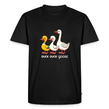 Duck Duck Goose - Men's Premium Organic T-Shirt - black - Front - Nico (187cm)